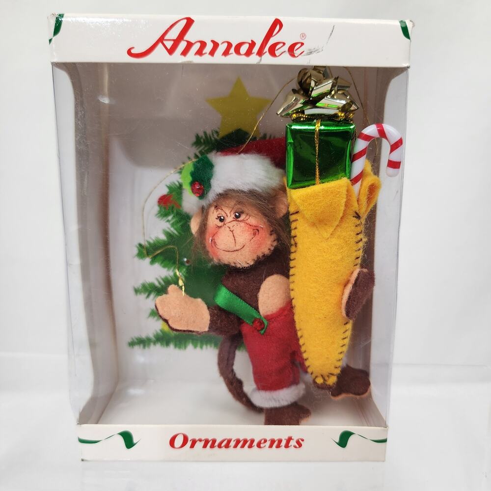 Annalee Christmas Ornament In Box Whimsical Gorilla W Banana Classic Annalee